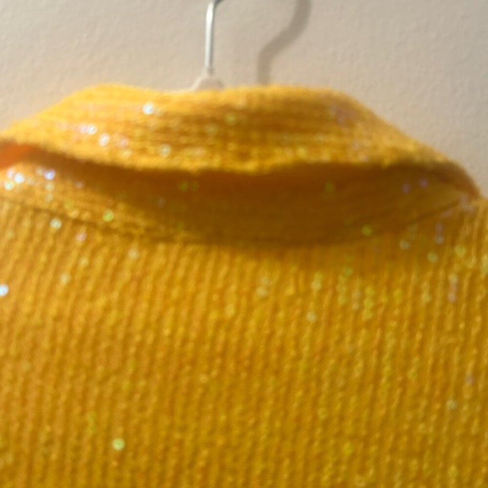 Anthropologie x Flat White Yellow Gold Sequin Button Tunic Shirt Dress NEW M - Picture 12 of 16